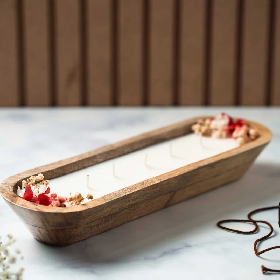 Premium Wooden Vessel Candle